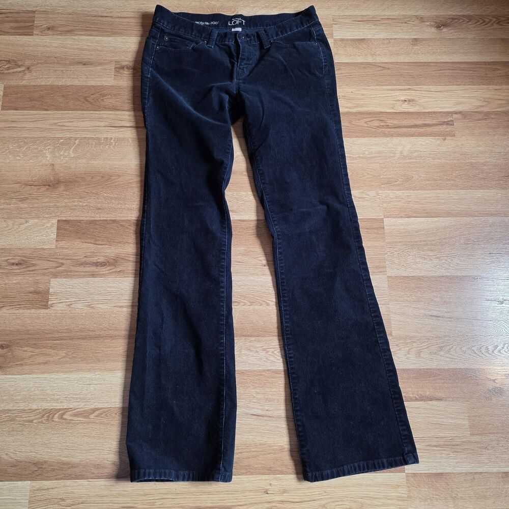 LOFT Ann Taylor Corduroy Pants Womens Sz 4 Blue Modern Boot Preppy Casual